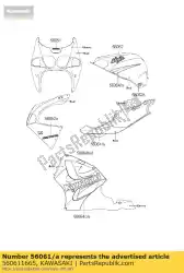 Here you can order the pattern,side cover,lh zx750-p1 from Kawasaki, with part number 560611665: