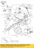 140930180, Kawasaki, cover,knee grip,lh kawasaki ninja h2r  p h2 n 1000 , New