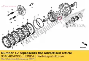 Honda 90404KVK900 lavadora, 20x40x2 - Lado inferior