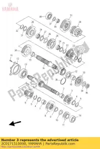 yamaha 2C0171510000 gear, 5th pinion - Bottom side