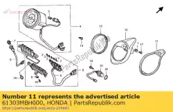 Aquí puede pedir goma, montaje de la cubierta del medidor de Honda , con el número de pieza 61303MBH000: