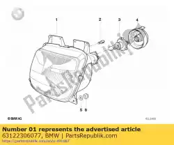 Here you can order the headlight from BMW, with part number 63122306077: