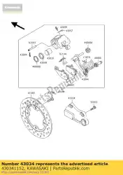 Ici, vous pouvez commander le support-frein, étal arrière auprès de Kawasaki , avec le numéro de pièce 430341152: