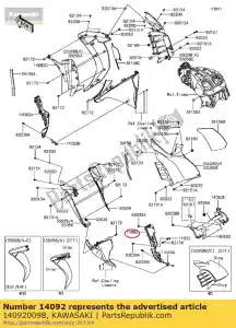 kawasaki 140920098 cover,heat guard,lh zg1400caf - Bottom side