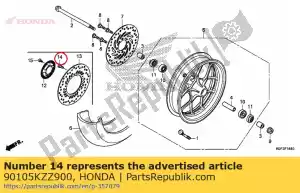 honda 90105KZZ900 bout, schijf, 6x17 - Onderkant