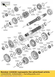 kawasaki 132620938 gear,input 5th,20t zr800ads - Bottom side