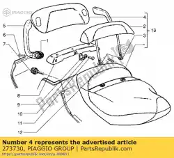 Here you can order the seat back from Piaggio Group, with part number 273730: