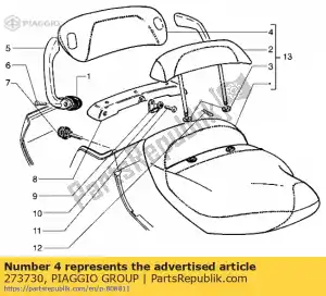 Piaggio Group 273730 seat back - Bottom side