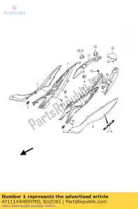 Suzuki 4711144H00YMD deksel, frame, r (s - Onderkant