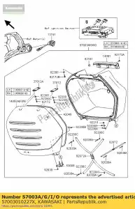 Kawasaki 57003010227X bag-assy, ??rh, body blk + cov - Lado inferior