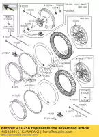 410250015, Kawasaki, llanta, fr, 1.85x20 kawasaki kx  r f kx250 kx450f 250 450 , Nuevo