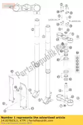 Ici, vous pouvez commander le jambe de fourche l / s wp 06 auprès de KTM , avec le numéro de pièce 14187B03LS: