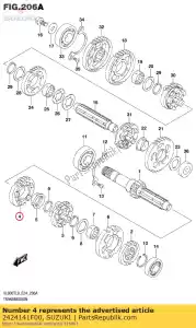 Suzuki 2424141F00 gear,4th drive, - Bottom side