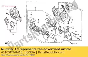 Honda 45105MW0415 conjunto de almofadas, fr. - Lado inferior