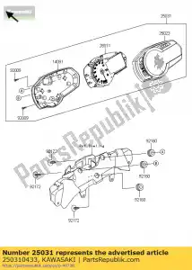 Kawasaki 250310433 compteur-assy, ??combinaison - La partie au fond