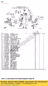 Honda 35121MCAE20ZD klucz, pusty * typ4 * - Dół