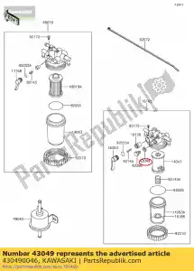 kawasaki 430490046 01 embalagem, 6x1 - Lado inferior