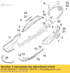 Aquí puede pedir lado trasero del cuerpo r. H. De Piaggio Group , con el número de pieza 65381600XN2: