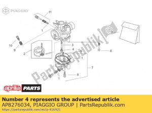 aprilia AP8276034 main jet 102 - Bottom side