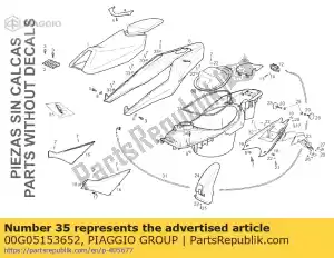 Piaggio Group 00G05153652 montagem de decalques - Lado inferior