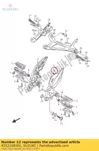 suzuki 4352108J00 staffa, piede anteriore - Il fondo