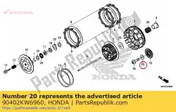 sluitring, blank, 12mm van Honda, met onderdeel nummer 90402KW6960, bestel je hier online: