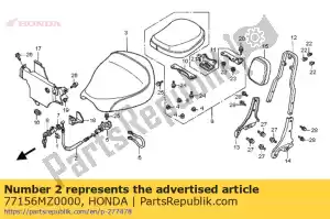 honda 77156MZ0000 cable, seat lock - Bottom side