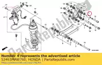 52463MAW760, Honda, colletto a, braccio imbottito honda  gl xl 600 650 700 1800 1997 1998 1999 2000 2001 2002 2003 2004 2005 2006 2007 2008 2009 2010 2011 2012 2013 2017, Nuovo