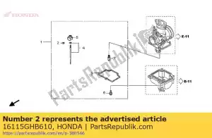 honda 16115GHB610 clip, barra - Lado inferior