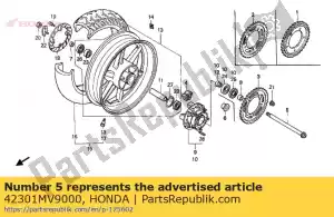 Honda 42301MV9000 eje, rr. rueda - Lado inferior