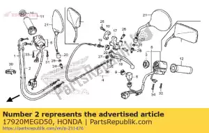 honda 17920MEGD50 câble comp. b, accélérateur - La partie au fond