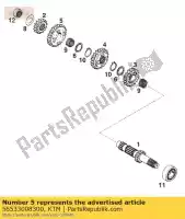 56533008300, KTM, Tussenas 5e versnelling 27 t 5m3 ktm e egs exc mxc rxc super sx 350 400 440 550 620 1994 1995 1996, Nieuw