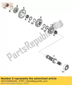 ktm 56533008300 tussenas 5e versnelling 27 t 5m3 - Onderkant