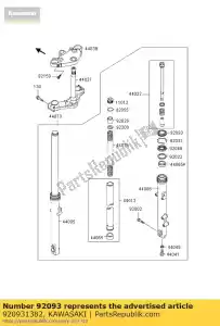 Kawasaki 920931382 vedação, tubo externo do garfo - Lado inferior