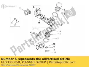 Piaggio Group GU93305058 hose clamp - Bottom side