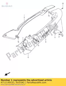 suzuki 4711145C01 cubierta, marco, r - Lado inferior