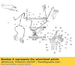 Here you can order the rear brake pipe hecu abs-clamp from Piaggio Group, with part number 2B004128: