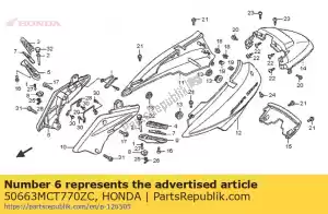 Honda 50663MCT770ZC titular, r. paso de pasajero * - Lado inferior