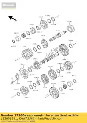 versnelling, laag vermogen, 37t van Kawasaki, met onderdeel nummer 132601281, bestel je hier online: