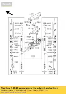 kawasaki 440391265 suporte-garfo superior en500-c1 - Lado inferior