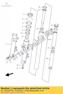 suzuki 5113020F30 tube outer,r - Bottom side