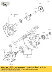 Qui puoi ordinare crankshaft-comp klx250scf da Kawasaki , con numero parte 130310757: