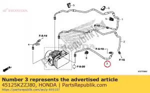 honda 45125KZZJ80 pipe comp. b, fr. brake - Bottom side