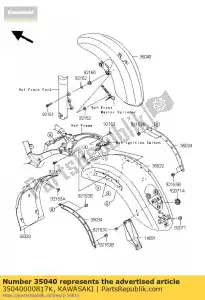 Kawasaki 35040000817K fender-comp-front, m.d, bl - Lado inferior