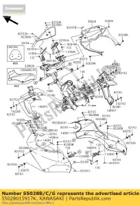 Kawasaki 55028015917K cofano, upp, lh, m.d, nero - Il fondo