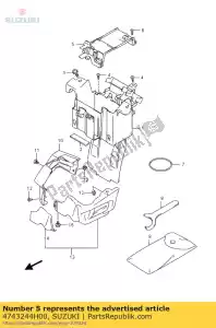 suzuki 4743244H00 tapa, batería hol - Lado inferior