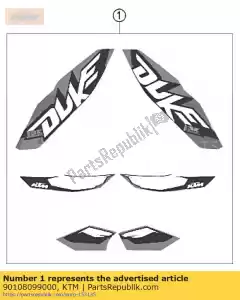 ktm 90108099000 decalset 125 duke 2011 - Bottom side