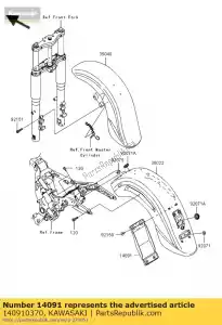 Kawasaki 140910370 cover,tail lamp - Bottom side