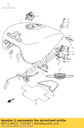 embleem, brandstoftank van Suzuki, met onderdeel nummer 6811139G11, bestel je hier online: