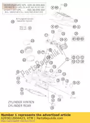 Ici, vous pouvez commander le culasse arrière cpl. 11 auprès de KTM , avec le numéro de pièce 6203612004423: